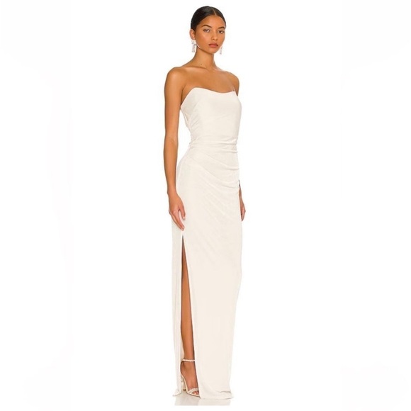 Katie May Dress Sway Maxi Gown Strapless in Champagne Cream - Picture 3 of 9